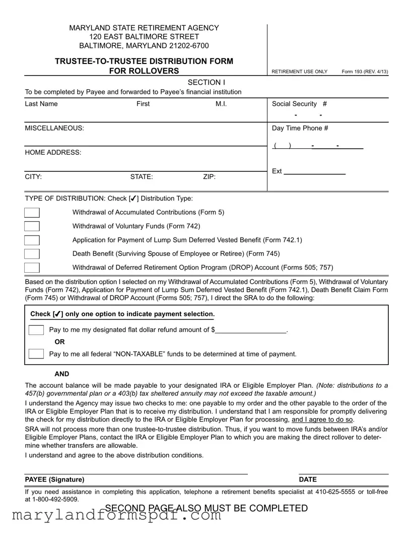 Maryland 193 PDF Template