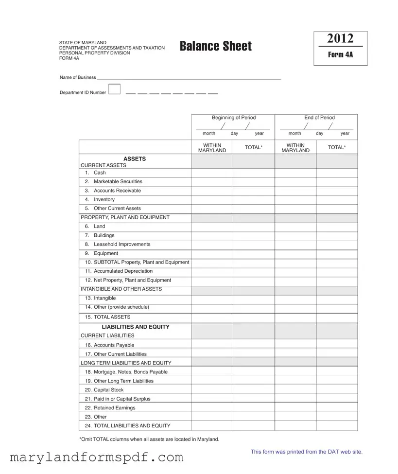 Maryland 4A PDF Template