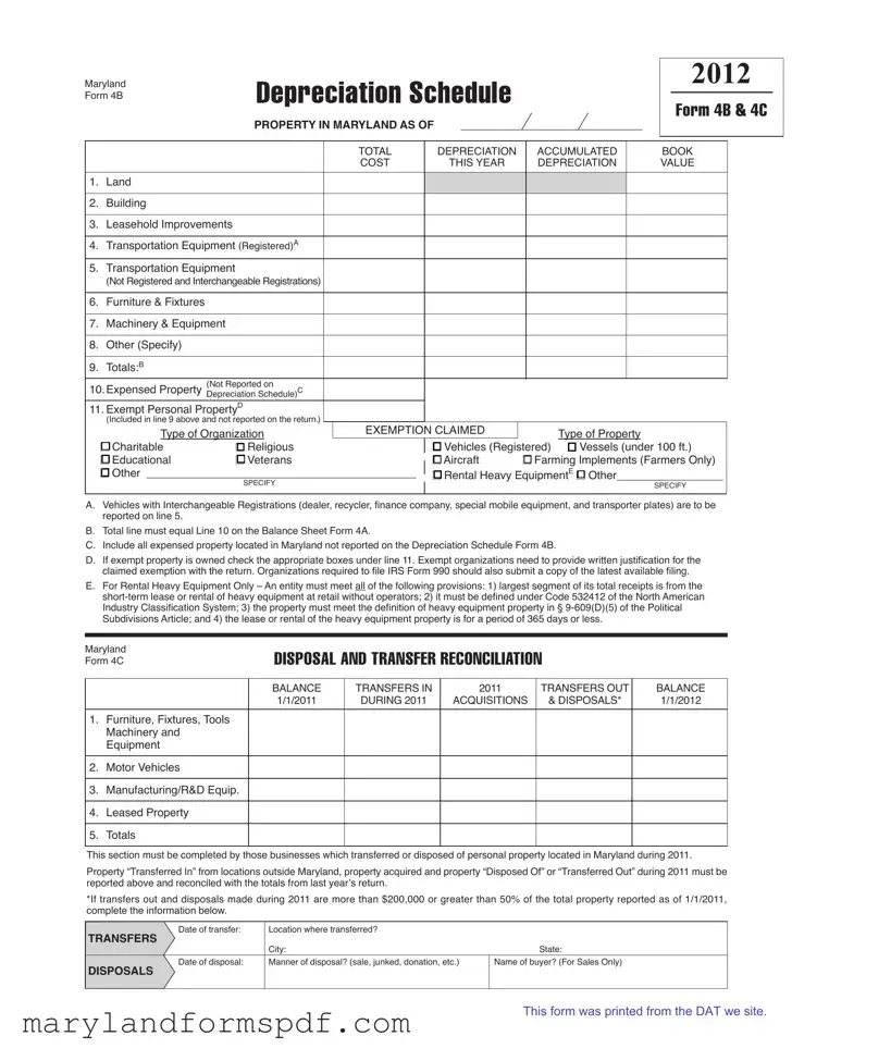 Maryland 4B PDF Template