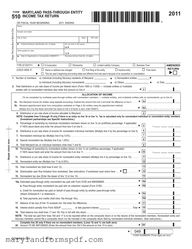 Maryland 510 PDF Template