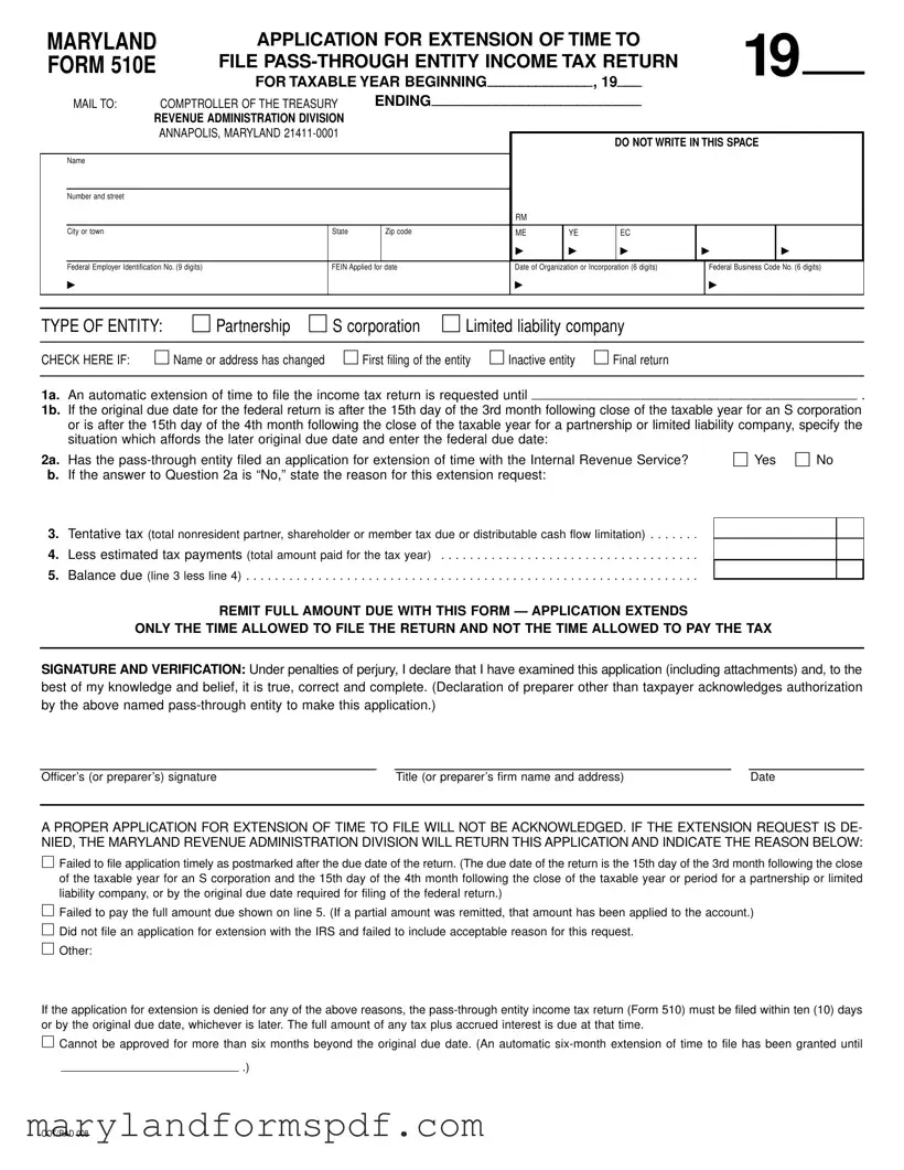 Maryland 510E PDF Template