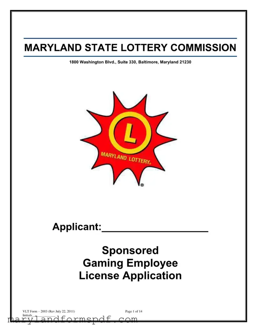 Maryland Lottery License PDF Template