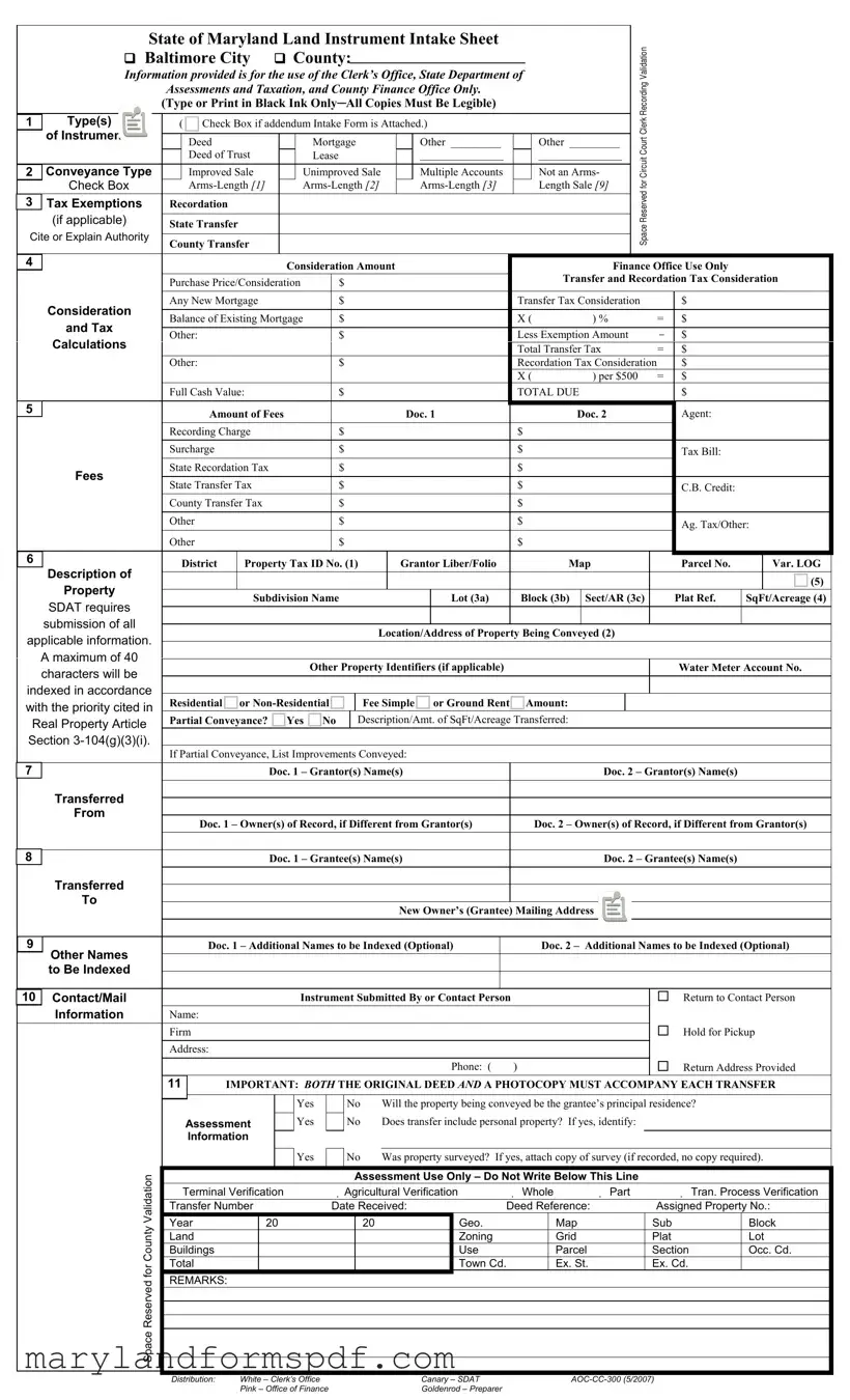 Maryland Sheet PDF Template