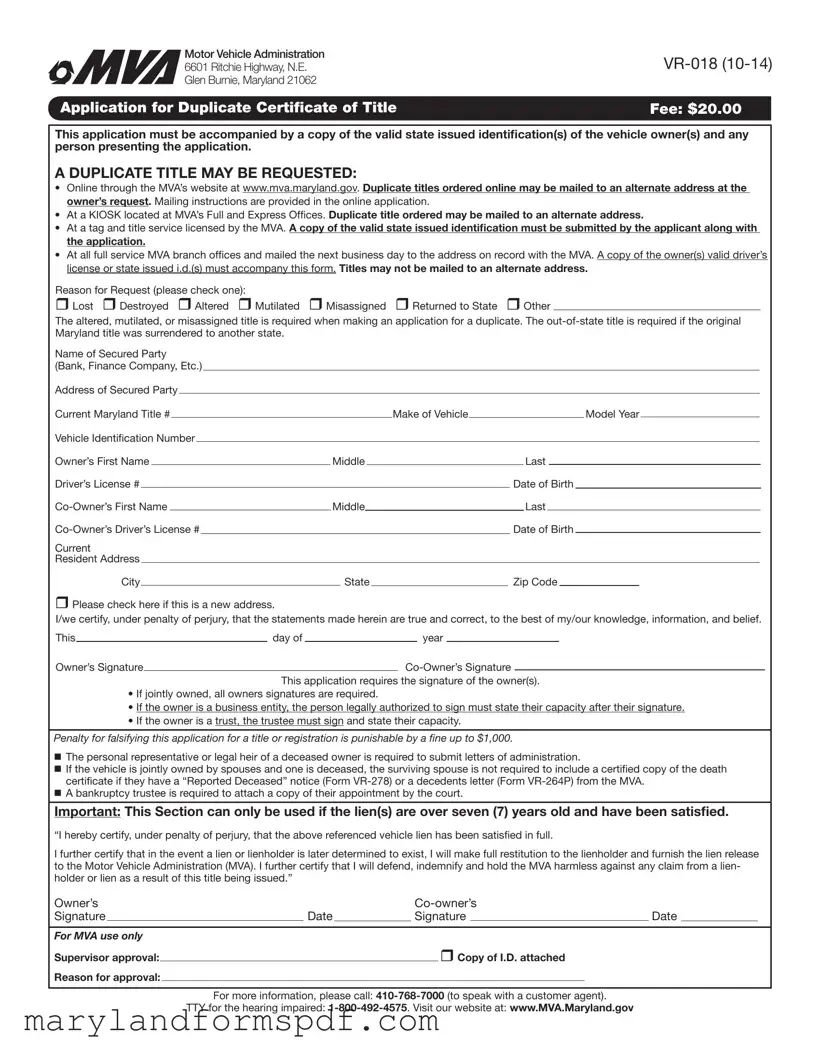 Maryland Vr 018 PDF Template