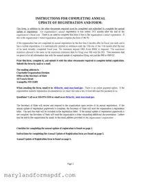 Annual Update Of Registration Maryland PDF Template