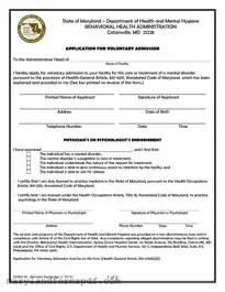 Maryland Admission PDF Template