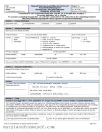 Maryland Credentialing Application PDF Template