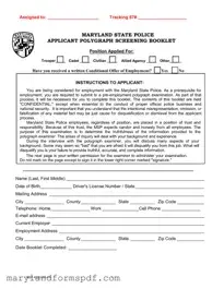 Maryland Polygraph Police PDF Template