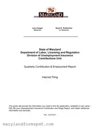 Maryland Quarterly Contribution Report PDF Template