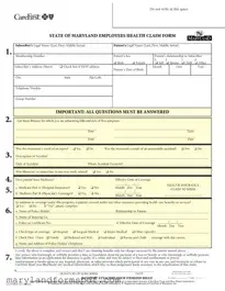 Maryland State Claim PDF Template