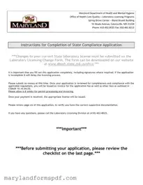 Maryland State Compliance Application PDF Template